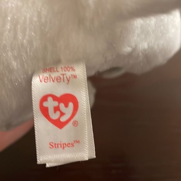 Stripes the Zebra Ty Original Beanie Babies VelveTy NWT Excellent Condition 6.5” - Picture 8 of 9